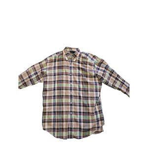 Ralph Lauren Blake Button‎ Up Shirt Men Sz L Plaid Long Sleeve Classic
